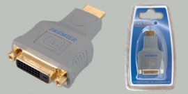 Premier 5-880G Переход HDMI "шт" - DVI-D "гн" пластик "позолоченный"