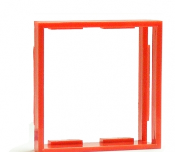 Рамка-переходник для розеток 50х50 на 45х45, красная